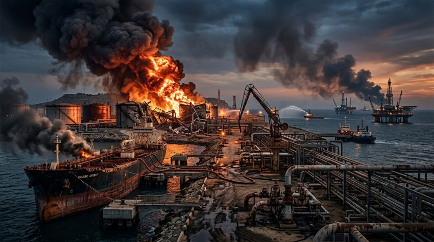 Kharg Island explosions oil supply